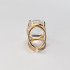 Oval crystal cabochon ring