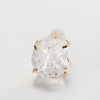 Extra large raw clear crystal quartz statement ring