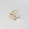 Round crystal cabochon ring