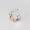 Oval crystal cabochon ring