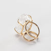 Extra large raw clear crystal quartz statement ring