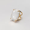 Oval crystal cabochon ring
