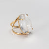 Marquise crystal cabochon ring