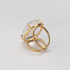 Oval crystal cabochon ring
