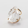 Extra large raw clear crystal quartz statement ring
