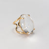 Marquise crystal cabochon ring