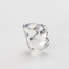 Freeform faceted crystal quartz statement ring