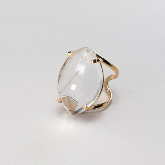 Marquise crystal cabochon ring