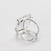 Freeform faceted crystal quartz statement ring