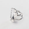 Freeform faceted crystal quartz statement ring