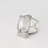 Freeform faceted crystal quartz statement ring