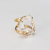 Freeform faceted crystal quartz statement ring