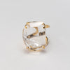 Freeform faceted crystal quartz statement ring
