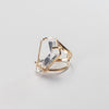 Faceted lozenge crystal Statement Ring