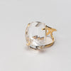Freeform faceted crystal quartz statement ring