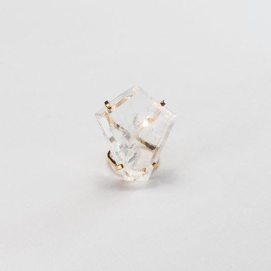 Faceted lozenge crystal Statement Ring