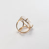 Faceted lozenge crystal Statement Ring