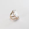 Faceted lozenge crystal Statement Ring