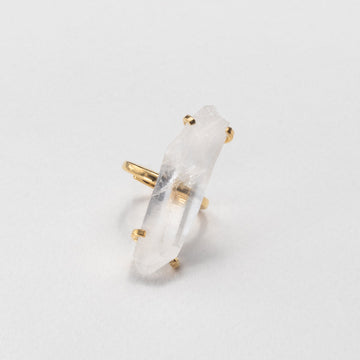 Lemurian crystal point classic band ring