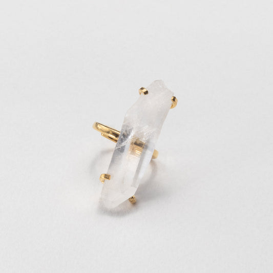 Lemurian crystal point classic band ring