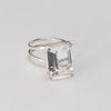 925 sterling silver mixed-shape crystal cut stone ring