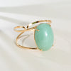 Green quartz oval cabochon cuff bracelet