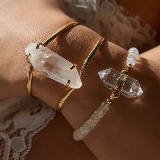 Lemurian point cuff bracelet