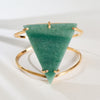Green quartz triangle cuff bracelet