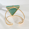 Green quartz triangle cuff bracelet