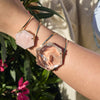 Large crystal hexagon cuff bracelet