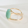 Green quartz oval cabochon cuff bracelet
