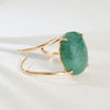 Green quartz oval cabochon cuff bracelet