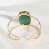 Green quartz oval cabochon cuff bracelet