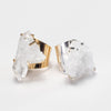 Druzy crystal quartz cluster cuff ring