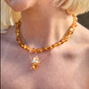 Double-terminated citrine connector necklace