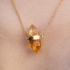 Double-terminated citrine connector necklace