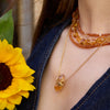 Double-terminated citrine connector necklace
