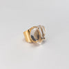 Crystal heart cuff ring