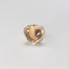 Crystal heart cuff ring