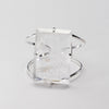 Large faceted rectangle crystal quartz cuff bracelet