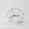 Large faceted rectangle crystal quartz cuff bracelet