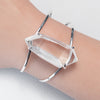 Chunky Lemurian crystal statement cuff bracelet