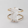 Medium faceted rectangle crystal quartz cuff bracelet