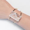 Medium faceted rectangle crystal quartz cuff bracelet