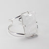 Medium faceted rectangle crystal quartz cuff bracelet