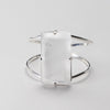 Medium faceted rectangle crystal quartz cuff bracelet