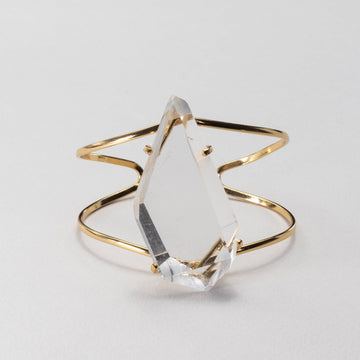 Chunky Lemurian crystal statement cuff bracelet