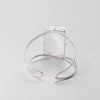 Medium faceted rectangle crystal quartz cuff bracelet