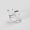 Crystal quartz dual round cabochon ring