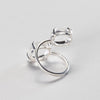 Crystal quartz dual round cabochon ring
